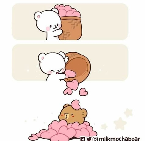 Calin Gif, Milk N Mocha, Milk Y Mocha, Milk Bear, Mocha And Milk, Mocha Milk, Milk Mocha, Milk And Mocha Bear, Milk Mocha Bear