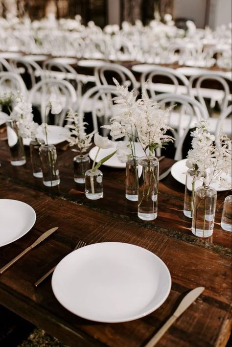 Minimal Table Decor, Marfa Wedding, Minimal Wedding Decor, Alternative Weddings, Event Seating, Sleek Wedding, Marfa Texas, Minimalist Wedding Invitation, All White Wedding