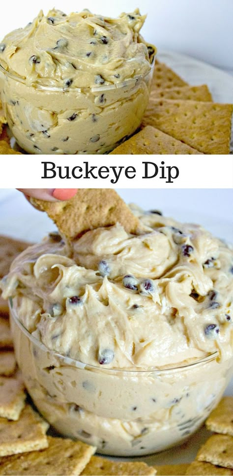 Buckeye Dip, Peanut Butter And Cream Cheese, Sweet Dips, Dip Recipes Easy, Tailgate Food, Dessert Dips, Think Food, Yummy Dips, Party Foods