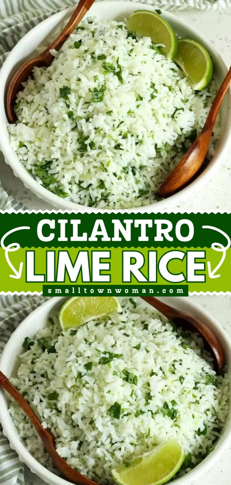 This Cilantro Lime Rice is a quick and easy side dish recipe for dinner made with eight easy ingredients with the fresh flavor of lime and cilantro. You have to try this yummy side dish idea! Chipotle Cilantro Lime Rice, Cilantro Lime Rice Recipe, Chipotle Copycat, Lime Rice Recipes, Copycat Chipotle, Lime Rice, Cilantro Lime Rice, Cilantro Lime, Rice Recipe