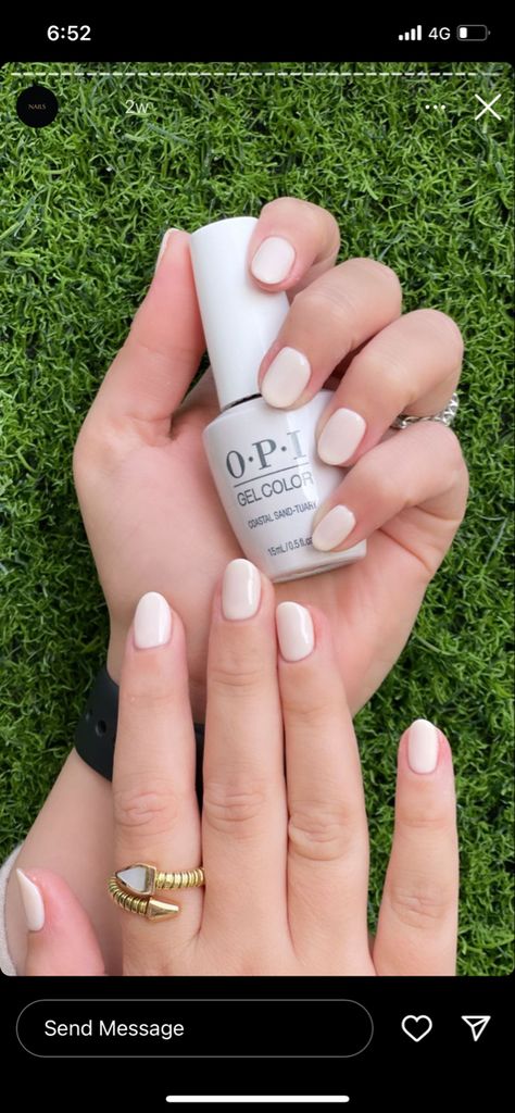 Cream Opi Nail Polish, Nails Opi, Cream Nails, White Polish, Round Nails, Opi Nail Polish, Gel Polish Colors, Opi Nails, Gel Color