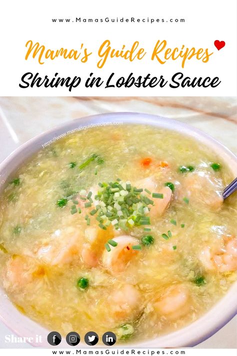 Shrimp in Lobster Sauce Recipe Shrimp In Lobster Sauce, Lobster Sauce Recipe, Shrimp With Lobster Sauce, Spareribs Recipe, Lobster Soup, Sweet Chili Shrimp, Mexican Salsa Recipes, Lobster Sauce, Lobster Recipes Tail