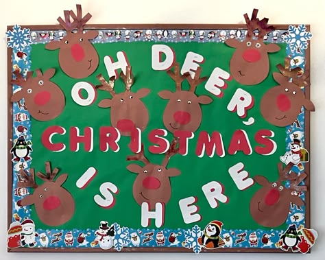 Christmas Bulletin Board Infants, Deer Bulletin Board Ideas, Christmas Boards For Preschool, Infants Christmas Bulletin Board, Christmas Tree Bulletin Board Ideas, Christmas Tree Bulletin Board, December Bulletin Boards For Preschool, Preschool Christmas Bulletin Boards, Infant Room Christmas Bulletin Board