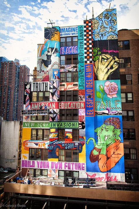 Faile New Mural On 44th Street In New York City, USA Street Art News, New York Graffiti, Graffiti Tattoo, Artist Project, Amazing Street Art, 3d Street Art, Iconic Images, Nyc Subway, Murals Street Art