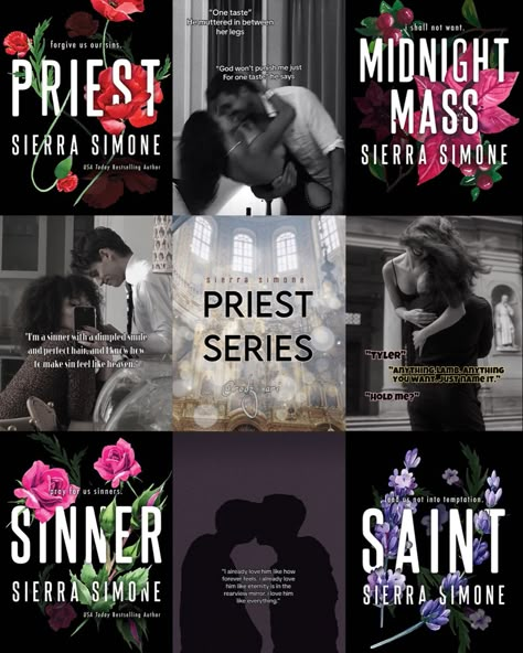 Priest Series Sierra Simone, Priest Book Spicy Chapters, Saint Sierra Simone Aesthetic, Sierra Simone Books, Sinner Sierra Simone Aesthetic, Priest Book Aesthetic, Saint Sierra Simone, Sinner Sierra Simone, Romantic Books Aesthetic