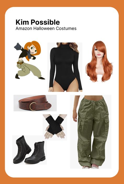 Kim Possible Halloween Costume Pieces Kim Possible Duo Halloween Costumes, Ideas For Costumes For Women, Plus Size Kim Possible Costume, Monique Kim Possible Costume, Movie Character Halloween Costumes Women, Character To Dress Up As, Halloween Costumes Women Iconic, Halloween Costumes Tv Characters, Kimpossible Halloween Costumes