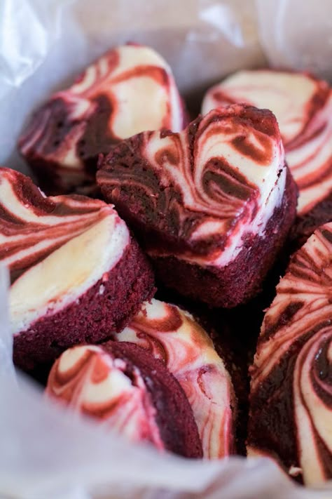 Cheesecake swirled red velvet brownies - Lifestyle of a Foodie Cheesecake Red Velvet Brownies, Red Velvet Brownie Bites, Red Desserts Aesthetic, Valentine Recipes Desserts, Valentines Cocktails Drink Recipes, Charcuterie Night, Evil Castle, Red Velvet Brownies Recipe, Valentines Cocktails