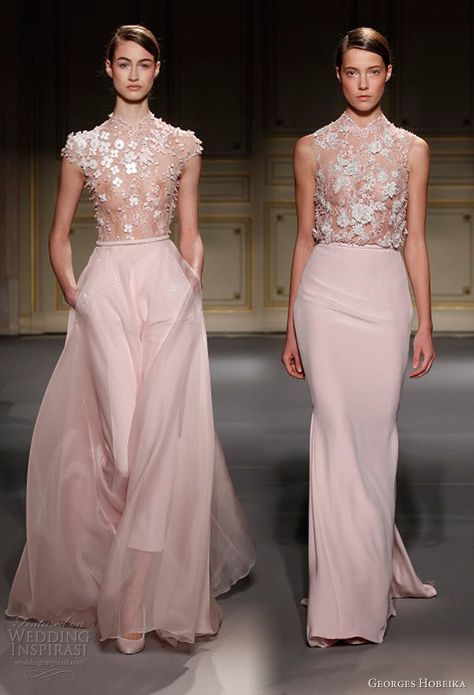 Pale Pink Wedding Dress, Pale Pink Wedding, Pastel Gown, Peach Gown, Pale Pink Dress, Wedding Inspirasi, Pink Wedding Dress, Pink Wedding Dresses, Georges Hobeika