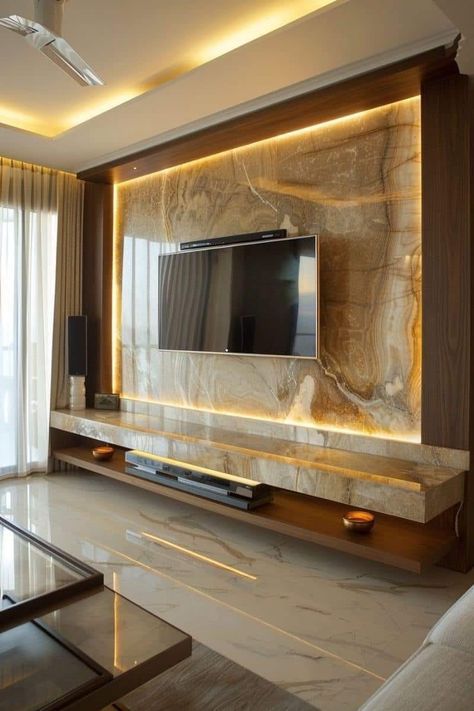 Tv Unit Color Combination, Tv Unit Design Modern Living Luxury, Tv Wall Design Luxury, Luxury Tv Wall, Tv Wall Decor Ideas, Modern Tv Unit Designs, Tv Unit Design Modern, Tv Unit Interior Design, Panel Ideas