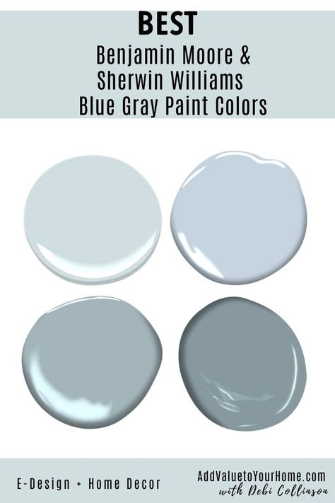 Try one of these most popular blue-grays paint color by Sherwin Williams & Benjamin Moore. Coastal Blue Grey Paint Colors, Benjamin Moore Light Blue Gray, Benjamin Moore Light Blue Gray Paint Colors, Blue Grey Paint Color Sherwin Williams Bathroom, Muted Blue Gray Paint Color, Bedroom Blue Gray Walls, Most Popular Blue Gray Paint Colors, Benjamin Moore Blue Gray Paint Colors Bathroom, Blue Gray White Color Scheme