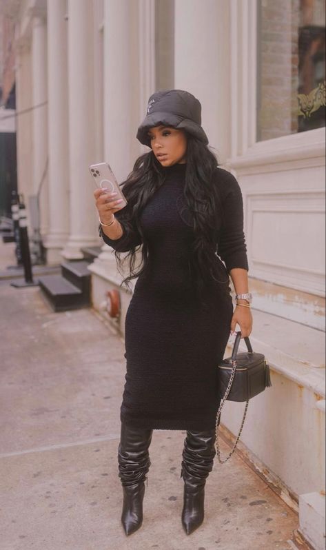 Nichole Lynel, Winter Fashion Outfits Casual, Black Everything, Looks Black, Classy Casual Outfits, All Black Everything, All Black Outfit, Black Women Fashion, Fall Fashion Outfits