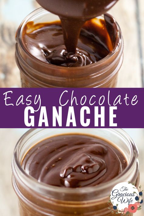 Make this rich and decadent easy Chocolate Ganache with just 2 simple ingredients in 15 minutes. It's versatile with a perfectly smooth, creamy texture. A must-make for all chocolate lovers and bakers! Easy Ganache Recipe, Easy Chocolate Ganache Recipe, Ganache Recipe Easy, Cookie Cake Icing, Easy Chocolate Ganache, Devil Eggs, Whipped Chocolate Ganache, Chocolate Ganache Recipe, Ganache Frosting