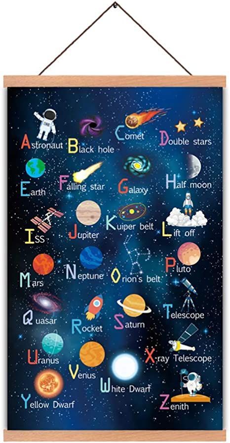 Outer Space Room, Abstract Universe, Magnetic Poster Hanger, Outer Space Nursery, Outer Space Art, Space Classroom, Space Themed Bedroom, Space Themed Room, Kindergarten Classroom Decor