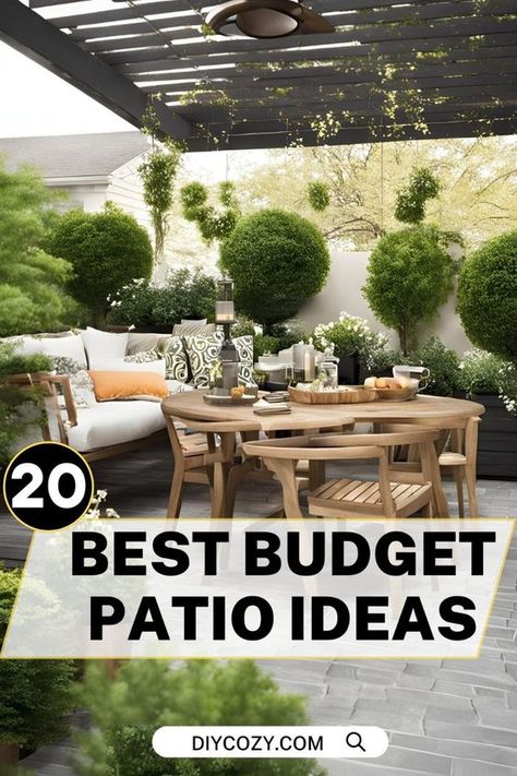 Landscape Ideas Patio Set Up Ideas, Budget Patio Ideas, Modern Front House, Patio Makeover On A Budget, Easy Outdoor Projects, Patio Oasis, Rooftop Gardens, Play Your Cards Right, Architecture Contemporary