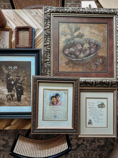 How to Update a Thrift Store Frame | The Rural Legend Painting Frames On Wall Art, How To Make Picture Frames Look Vintage, Frame And Matting Ideas, Picture Frame Redo, Thrift Store Picture Frames Makeover, How To Paint Picture Frames, Large Wall Frames, Large Picture Frame Ideas, Framing Ideas For Artwork