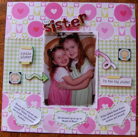 Sister - Scrapbook.com Sister Journal Ideas, Scrapbook Ideas Family Memories, Diary Ideas For Sister, Diy Gifts For Little Sister, Sister Presents, Scrapbook Ideas For Sister Birthday, Journal For Sister, Sibling Scrapbook Ideas, Scrapbook Ideas For Grandparents