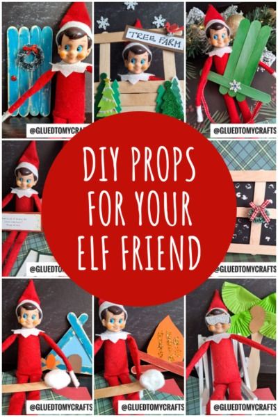 Elf Prop Ideas From Glued To My Crafts - Glued To My Crafts Elf On The Shelf Diy Accessories, Diy Elf Accessories, Diy Elf Props, Elf On The Shelf Props Diy, Elf On The Shelf Accessories Diy, Diy Elf On The Shelf Props, Diy Elf On The Shelf Accessories, Elf On The Shelf Craft Ideas, Diy Elf On The Shelf Prop Ideas