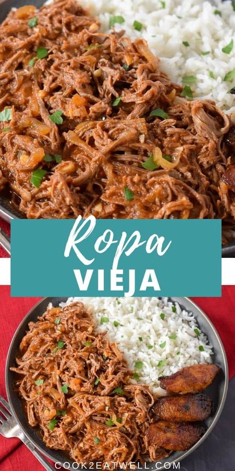 Shredded Beef Recipes, Cuban Dishes, Boricua Recipes, Cuban Cuisine, Hispanic Food, Shredded Beef, Cuban Recipes, Caribbean Recipes, Beef Dishes