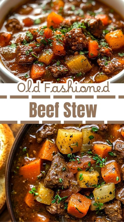 Easy Dinner Recipes Your Family will Love: Old Fashioned Beef Stew The Best Slow Cooker Beef Stew, Old Fashioned Stew, Beef Stew Crock Pot Recipes Pioneer Woman, Slowcooker Beef Stew Recipe, The Best Crockpot Beef Stew, Country Stew Recipes, Beef Stew With Beef Broth, Beef Stews And Soups, Stew On The Stove Top