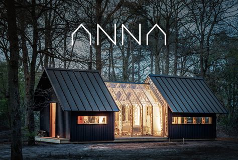 Cabin ANNA offers an experience where you will find the perfect balance between home, nature, and people. Learn more about our design philosophy. Bedroom Barndominium, Modern Barn House, A Frame House, Tiny House Cabin, Modern Barn, Small Cabin, Small Houses, Cabin In The Woods, Modern Cabin