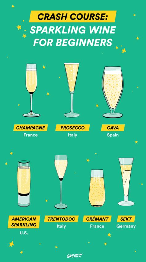 A Guide to Sparkling Wines: Champagne, Prosecco, and More Drinks For Fall, Wine Chart, Wine Business, Wine Facts, Wine Country Gift Baskets, Wine 101, Wine Folly, Wine Knowledge, Cooking Measurements