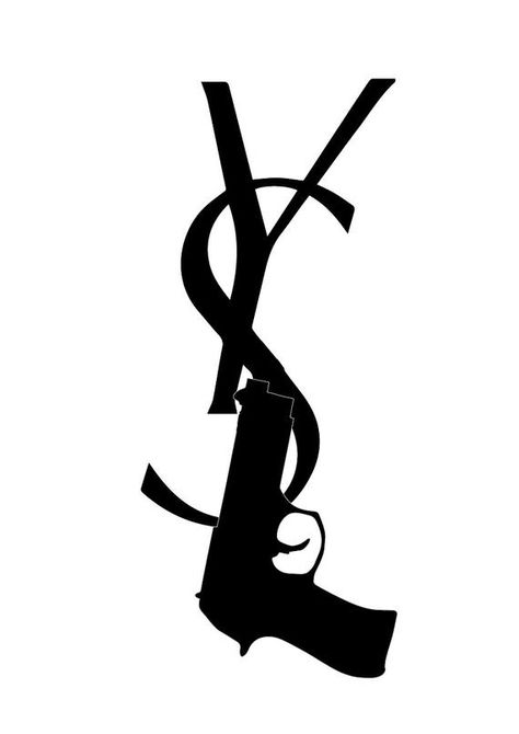 YSL FASHION Logo GUN Art Print, Wall Art, Wall Art Set, Homeware Print Set, Art Prints, Minimalist P Ysl Painting, Ysl Pictures Wall Art, Louis Vuitton Posters Wall Art, Prada Chanel Wall Art, Chanel Prada Gucci Wall Art, Logo Luxe, Ysl Fashion, Chanel Poster, Tattoo Filler