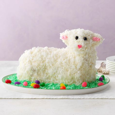 Easter Lamb Cake and some other recipes that grandma made with cream cheese Lamb Cake Recipe, Easter Lamb Cake, Traditional Easter Desserts, Red Birthday Cake, Easter Cake Recipes, Lamb Cake, Whiskey Cake, Chandelier Cake, Cake Liner