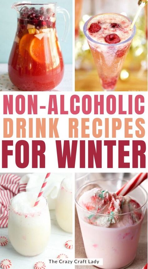 non alcoholic winter drinks - favorite mocktails and drinks to enjoy during the winter Drinks For Winter, Christmas Mocktail Recipes, Alcoholic Drink Recipes, Christmas Drinks Nonalcoholic, Winter Drink Recipes, Holiday Mocktail, Best Non Alcoholic Drinks, Christmas Drinks Recipes, Easy Mocktail Recipes