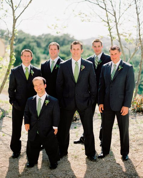 Black Suit With Sage Green Tie, Black Suit With Green Tie, Black Suit Green Tie, Jose Villa Wedding, Buttercream Ruffles, Sage Green Tie, Green Ties, Intimate Outdoor Wedding, Grooms Attire