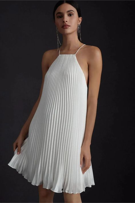 Monique Lhuillier Lace, Strapless Backless Bra, Pleated Dresses, Mini Wedding Dresses, Bridal Shower Dress, Monique Lhuillier, Reception Dress, Little White Dresses, Unique Dresses