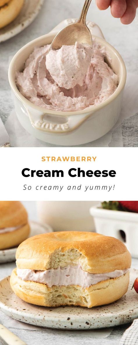 Our Homemade Strawberry Cream Cheese recipe is a unique twist on a classic spread featuring fresh strawberries, zesty lemon juice, and creamy milk curds. Transform a traditionally store-bought cream cheese into a delicious homemade creation. Whipped Strawberry Cream Cheese, Homemade Cream Cheese Flavors, How To Make Strawberry Cream Cheese, Homemade Strawberry Cream Cheese, Cream Cheese Homemade, Mac And Cheese Pasta, Cream Cheese Recipe, Homemade Cream Cheese, Strawberry And Cream