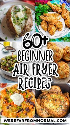 Over 60 Beginner Air Fryer Recipes - Far From Normal Beginner Air Fryer Recipes, Air Fryer Recipes For Beginners, Air Fryer Recipes Snacks, New Air Fryer Recipes, Air Fryer Food, Ninja Air Fryer, Air Fryer Ideas, Cooks Air Fryer, Air Fryer Cooking Times