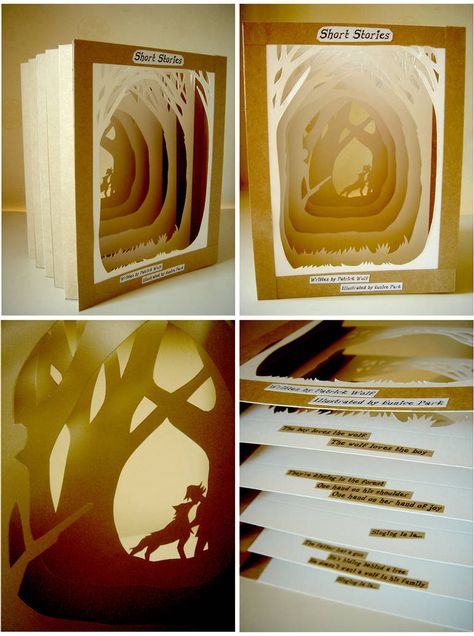 09.26.11-A tunnel book by deviant-Eunice on DeviantArt Tunnel Book, 카드 디자인, Book Arts, Pop Up Book, Paper Book, Paper Cut Art, Handmade Books, E Card, Kirigami