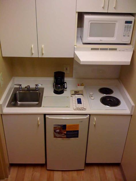 Micro Kitchen, Basement Kitchenette, Tiny Kitchen Design, Small Apartment Kitchen, Basement Kitchen, Kitchen Stand, Tiny House Kitchen, Studio Kitchen, Tiny Spaces