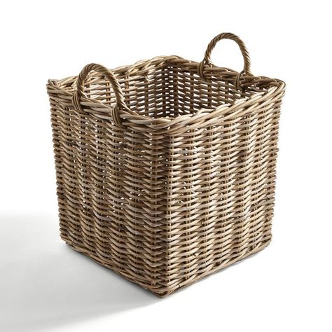 Log Basket, Log Baskets, Sunroom Ideas, Stone Bowl, Rattan Basket, Terraced House, Rustic Feel, Natural Material, Forever Home