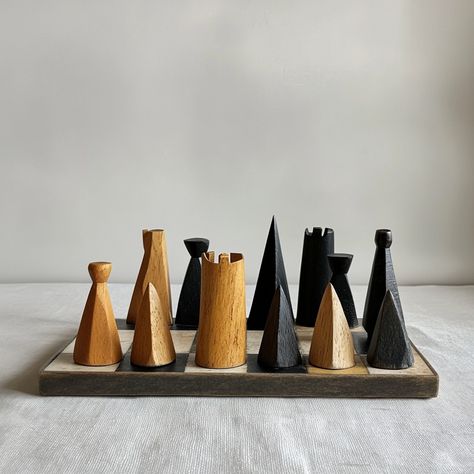 Modern Chess Set, Carving For Beginners, Wood Chess Set, Wood Carving For Beginners, Chess Boards, Wood Chess, Whittling, Hand Carved Wood, Chess Set