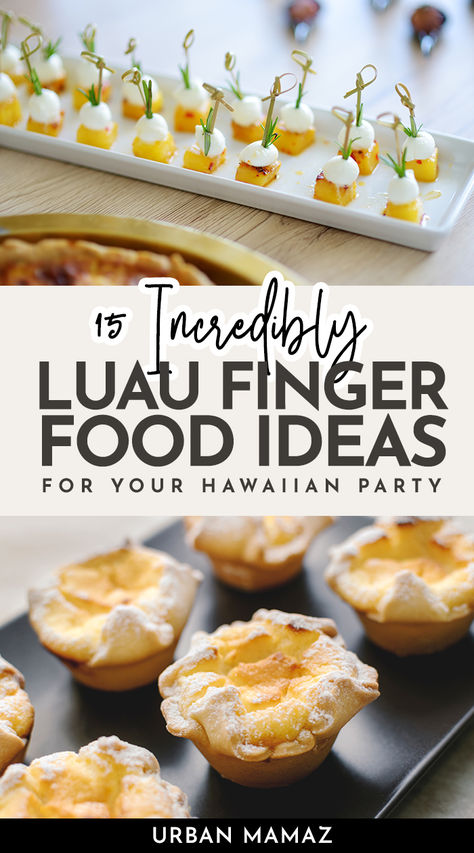 Luau Finger Food Ideas Aloha Cupcakes Hawaiian Luau, Luau Themed Appetizers, Hawaiian Finger Foods Appetizers, Cabi Party Food Ideas, Aloha Appetizers, Hawaiian Pizza Skewers, Food For Tiki Party, Charcuterie Board Hawaiian, Hawaiian Orderves