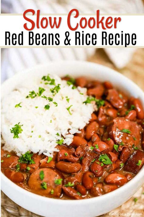 Sausage Beans And Rice, Crock Pot Red Beans, Cuban Black Beans Recipe, Red Beans And Rice Recipe Crockpot, Red Beans And Rice Recipe Easy, Sausage Beans, Red Bean And Rice Recipe, Slow Cooker Red Beans, Red Beans Recipe