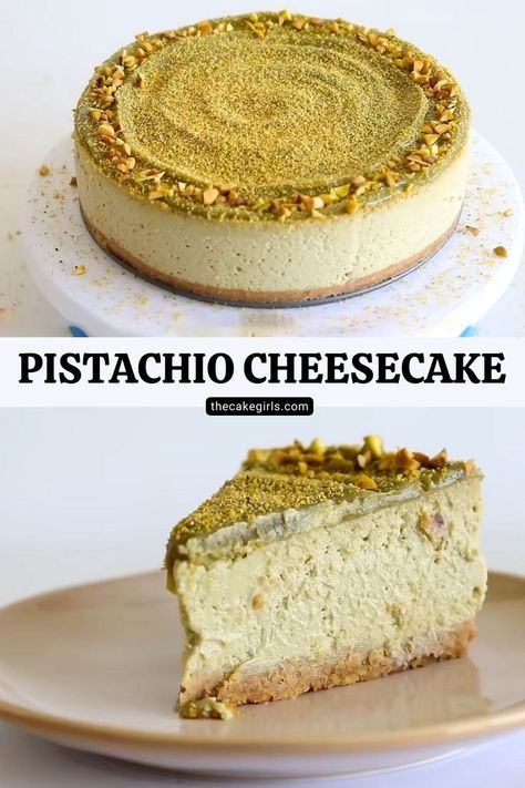 Easy Homemade Pistachio Cake Recipe Pistachio Cheesecake Recipe, Small Chocolate Cake, Pistachio Cake Recipe, Vanilla Sheet Cakes, Pistachio Cheesecake, Rich Cheesecake, Bake Ideas, Moist Vanilla Cake, Bake Something