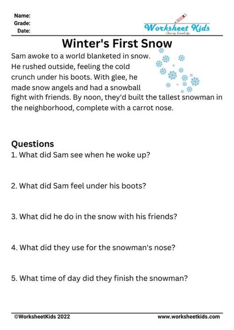 2nd Grade Reading Comprehension: Free Printable Worksheets Second Grade Language Arts Worksheets, Winter Worksheets 1st Grade, 3rd Grade Worksheets Free Printable, 2nd Grade English Worksheets, 2nd Grade Worksheets Free Printables, 2nd Grade Reading Comprehension Worksheets, Grade 2 Worksheets, Second Grade Worksheets, Social Studies Maps