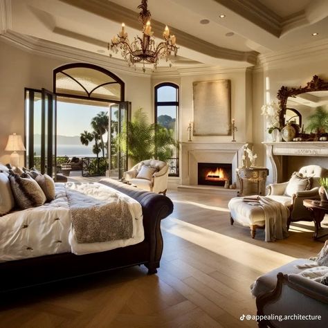 Mansion Interior Bedroom, Mansion Bedroom, Huge Bedrooms, Fall Bedroom Ideas, Luxury Mansions Interior, Italian Bedroom, Big Bedrooms, Cozy Fall Bedroom, Dream Life House