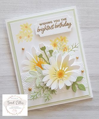 Cheerful Daisies Cards, Cheerful Daisies, Card With Flowers, Rose Paper, Daisy Cards, Tutorial Ideas, Spring Cards, Embossed Cards, Birthday Cards Diy