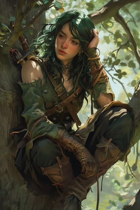 Dnd Feywild Character, Wood Elf Rogue Female Dnd, Female Druid Character Design, Half Elf Druid Female, Dnd Female Ranger, Elf Rogue Female Dnd, Elven Hunter, Female Druid Dnd, Dnd Elf Druid