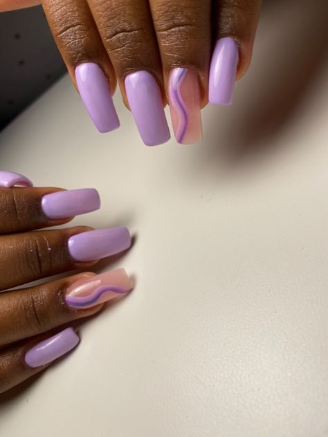 Lilac Almond Acrylic Nails, Pink Lavender Nails, Pastel Purple Nails Design, Purple Abstract Nails, Nike Nails, Purple Chrome Nails, Light Purple Nails, Nails Styles, Baby Pink Nails