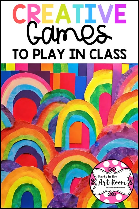 Fun Group Art Activities, Art Class Games Elementary, Primary Color Elementary Art Projects, Art Classroom Games, Group Class Art Projects School Auction, Fun Class Party Ideas, Art Room Games, Fun Art Lessons Elementary, Elementary Art Games