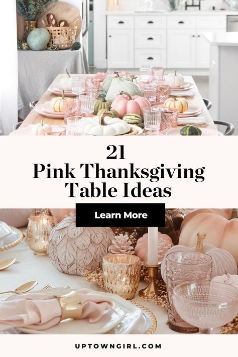 Pink And Orange Thanksgiving Table, Pink Thanksgiving Tablescape, Pink And Brown Table Setting, Pink Fall Tablescapes, Pink Thanksgiving Decorations, Girlsgiving Ideas, Pink Thanksgiving Aesthetic, Pink Thanksgiving Table, Pink Friendsgiving