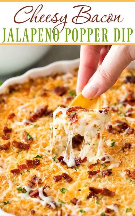 Bacon Jalapeno Popper Dip, Jalapeno Popper Dip Recipe, Bacon Jalapeno Poppers, Jalapeno Popper Dip, Popper Dip, Diy Easy Recipes, Stuffed Jalapenos With Bacon, Dips And Appetizers, Taco Dip