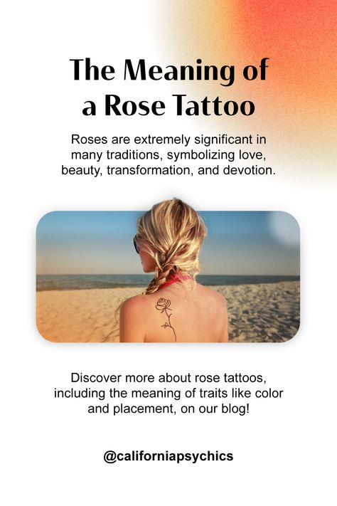 The rose is a timeless symbol of grace. 🌹   A common tattoo design, the rose represents a wide range of emotions and ideas, such as romance, hope, and growth. Discover the meaning of a rose tattoo and uncover its everlasting charm! ✨ #TattooSymbolism #BeautyWithin Meaning Of Rose Tattoo, Rosa Name Tattoo, Rose Represents, A Rose Tattoo, Receding Hair, Rose Tattoo Meaning, Common Tattoos, White Rose Tattoos, Mandala Rose