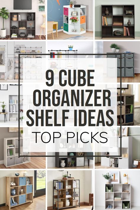 Tired of clutter and chaos? My Top 15 Best 9-Cube Organizer Shelf Ideas will inspire you to create functional spaces that will keep everything in place. From 9-cube bookshelf to cubby storage systems, you'll find the perfect solution to organize your home, office or kid’s room. Check out my Top 15 Picks for the Best 9-Cube Storage Organizer today and transform your space! Target Cube Organizer Ideas, Cube Shelves Ideas, Cube Shelf Decor Bedroom, Cube Bookshelf Styling, Storage Organizer Ideas, Cubby Storage Ideas, Cube Storage Ideas, 9 Cube Organizer, Cubby Ideas