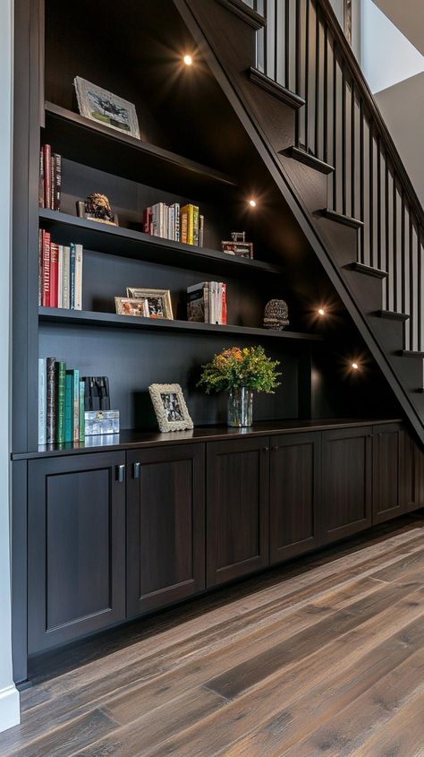 Ingenious Under-Staircase Ideas to Maximize Your Space - Remodr Living Rooms With Staircases, Cellar Stairs, Under The Stairs Ideas, Under Staircase Ideas, Secret Staircase, Stairs Remodel, Book Stairs, Under Staircase, Stairs Closet